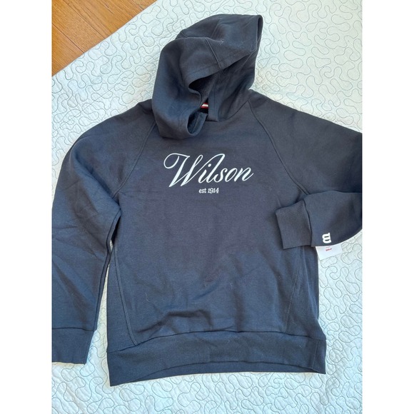 Wilson Sporting Goods Co. Other - Wilson Sporting Goods Co Black Script Logo Fleece Pullover Hoodie Youth Size XL